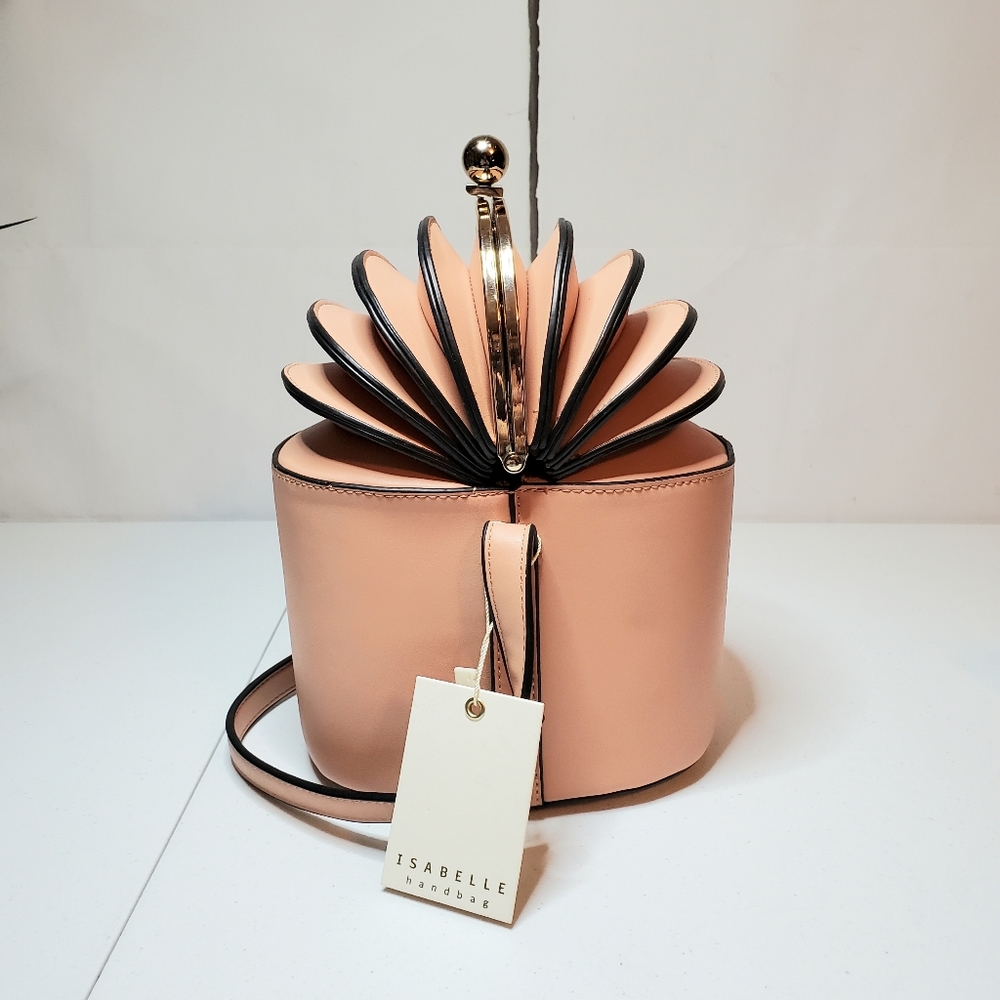 *SOLD* Isabelle Accordion Vegan Leather Bucket Bag - Picture 3 of 9